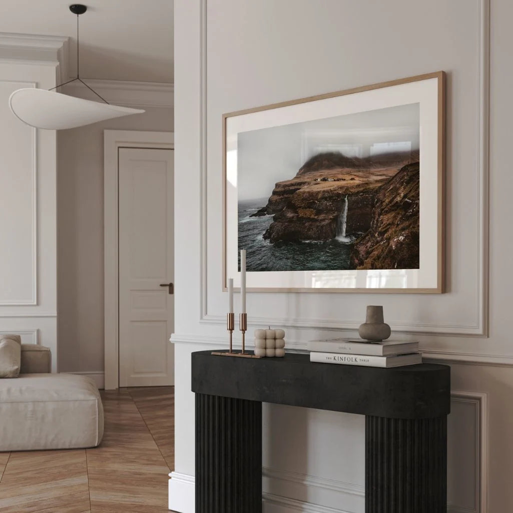 coastal waterfall poster living room wall decor