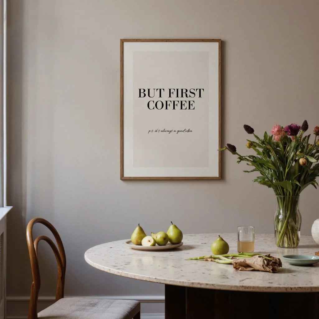 coffee typography posters gallery wall set for kitchen and coffee bar