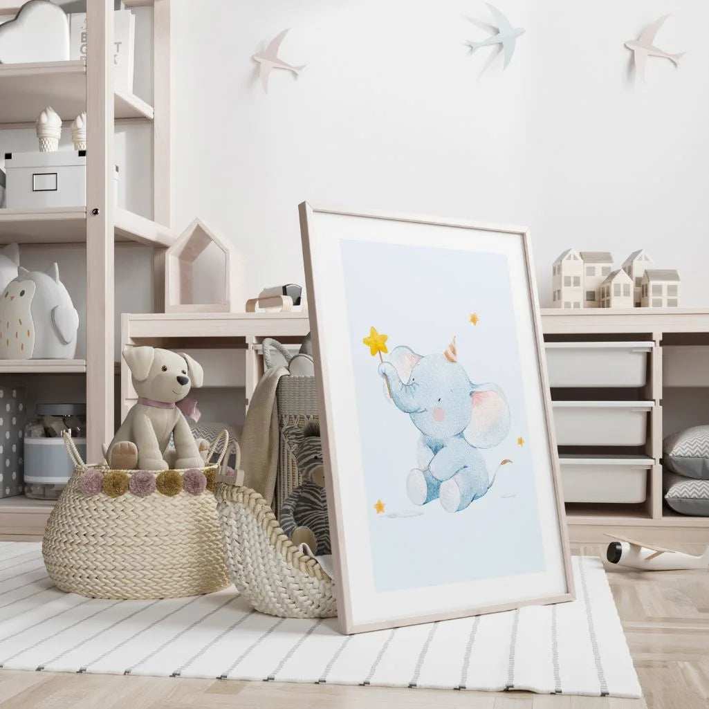 elephant magic wand poster kids bedroom wall art