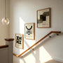 black beige and olive bauhaus poster set arranged in modern gallery wall sequence