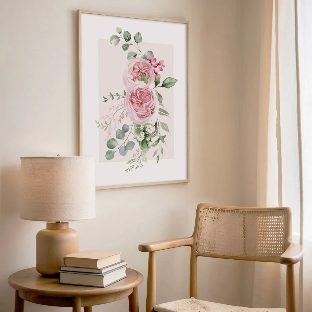 aquarell blumen poster gallery wall leichte botanische dekoration