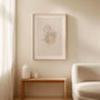 flower line detail beige poster