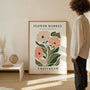 flower market amsterdam poster living room botanical decor