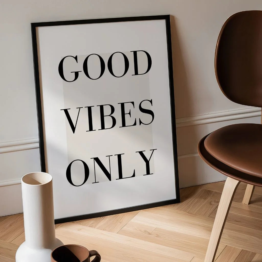 good vibes only poster bedroom minimalist wall art