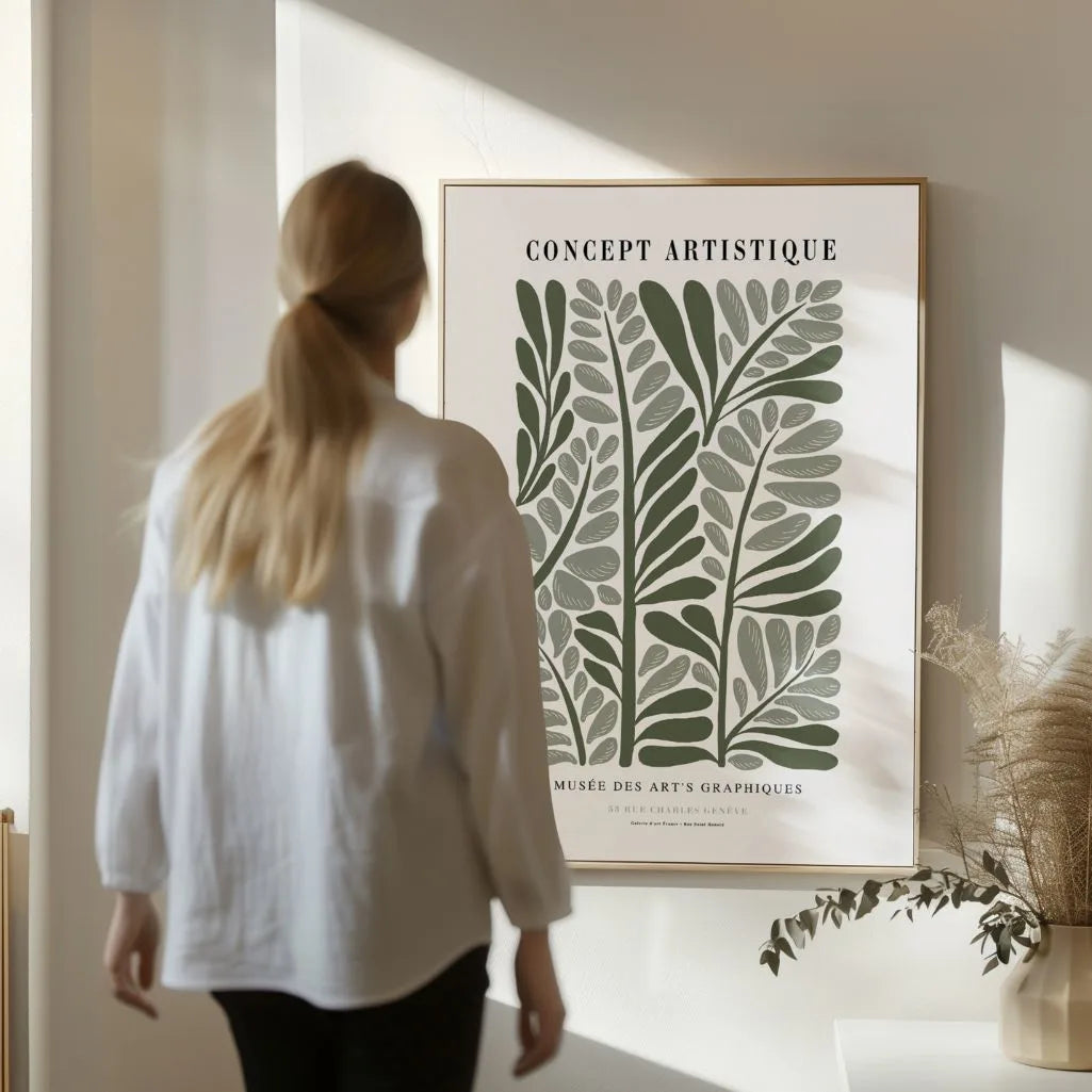 green leaves poster kitchen fresh botanical decor