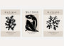 henri matisse poster set of 3 black beige minimal wall art