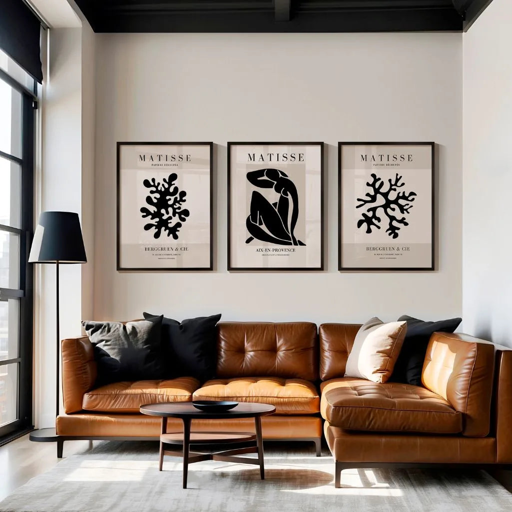 henri matisse black silhouette posters living room decor
