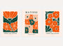 henri matisse poster set of 3 floral orange green beige wall art