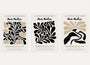 henri matisse poster set of 3 botanical rhythm beige black wall art