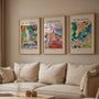 Henri Matisse colorful landscape poster set of 3 with expressive brushstrokes wall decor