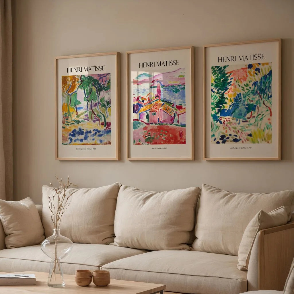 Henri Matisse colorful landscape poster set of 3 with expressive brushstrokes wall decor
