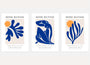henri matisse poster set of 3 cut out style navy black beige wall art