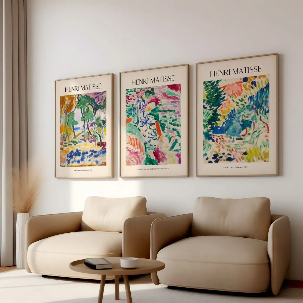 Henri Matisse Fauvism poster set with figure and landscape paintings for stylish wall art