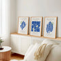 henri matisse poster set of 3 blue botanical gallery wall