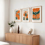 henri matisse poster set of 3 floral orange green beige gallery wall
