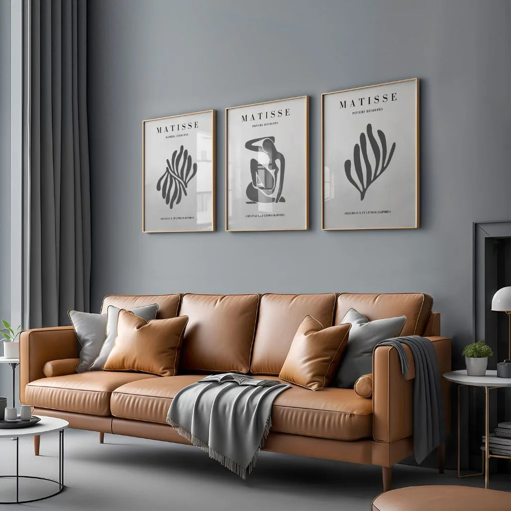 henri matisse grey poster set bedroom decor