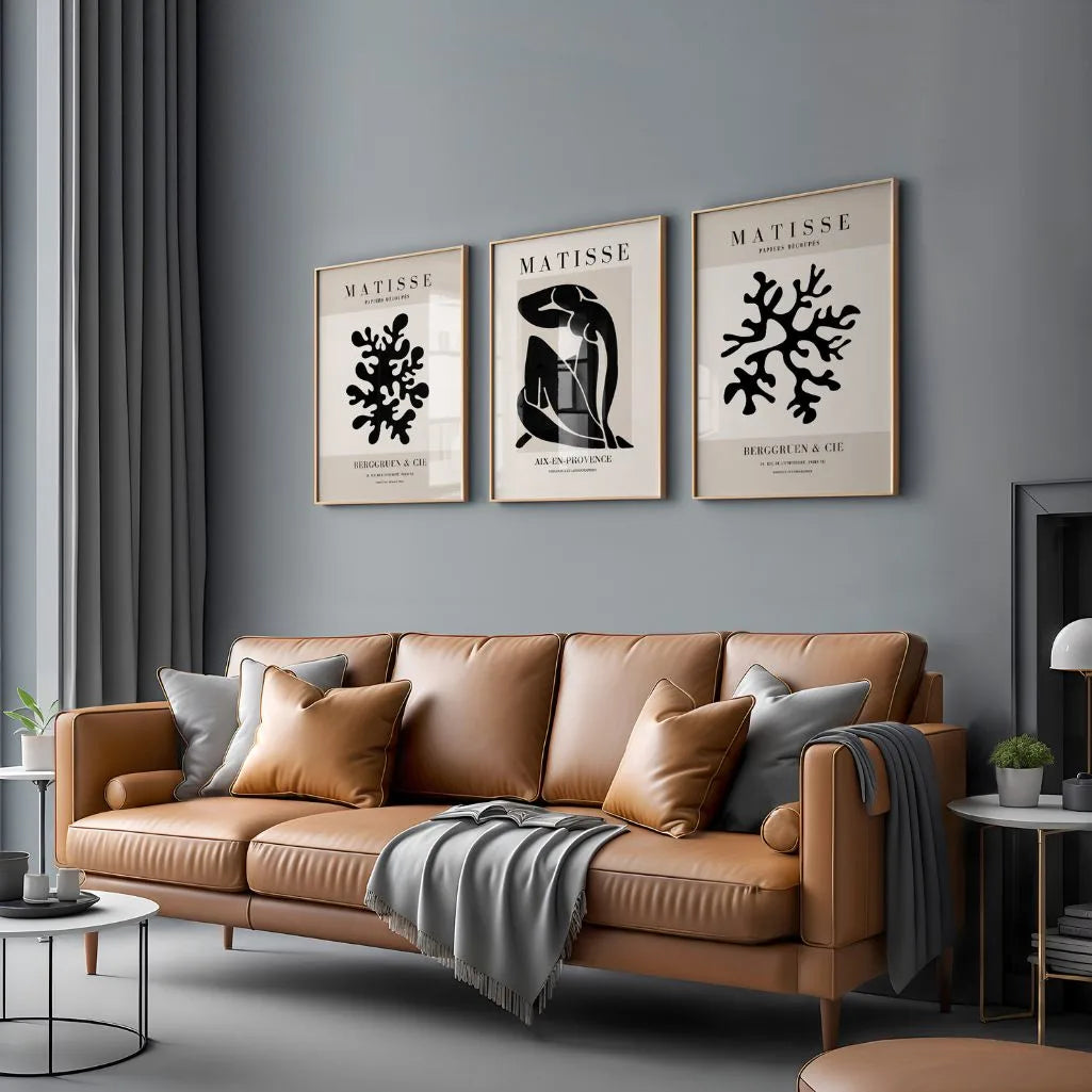 henri matisse minimal black poster set gallery wall