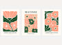 henri matisse poster set of 3 soft floral pink green beige wall art