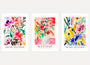 henri matisse poster set of 3 watercolor flowers multicolor wall art