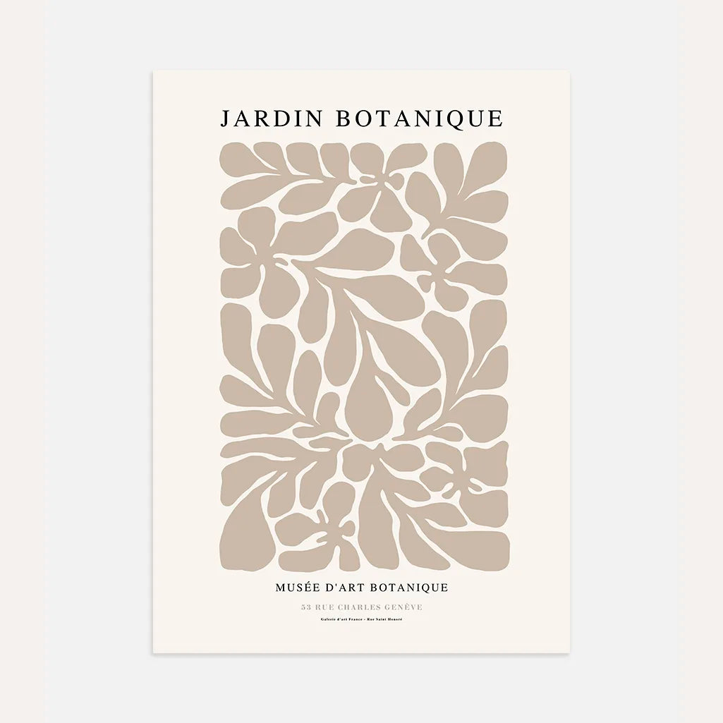 jardin botanique beige poster abstract wall art