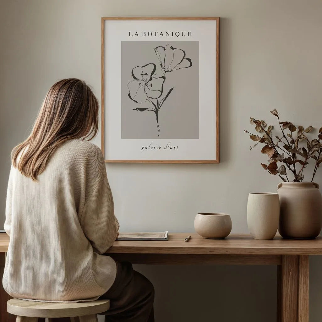 la botanique flower poster living room grey decor