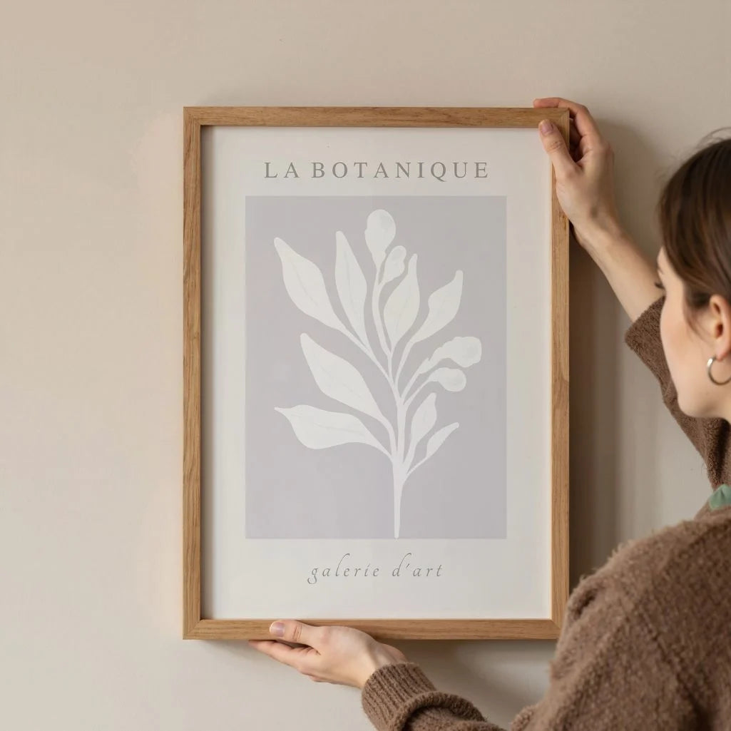 la botanique leaves poster living room beige decor