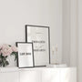 motivational typography poster in modern office interior
