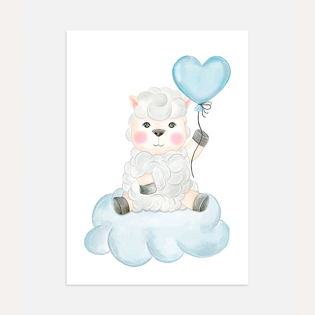 lamb on a cloud poster kids wall art