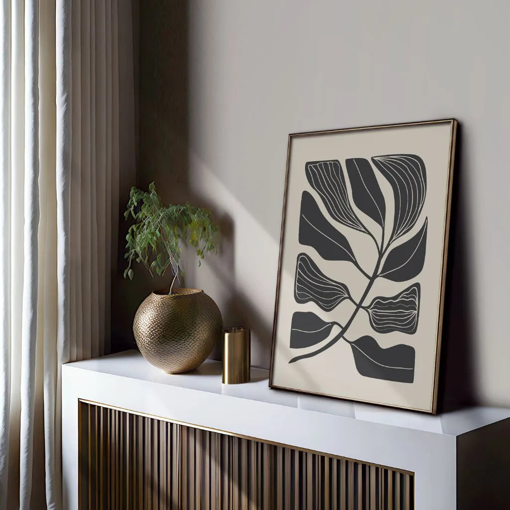 botanische blätter poster gallery wall minimalistische wandkunst 