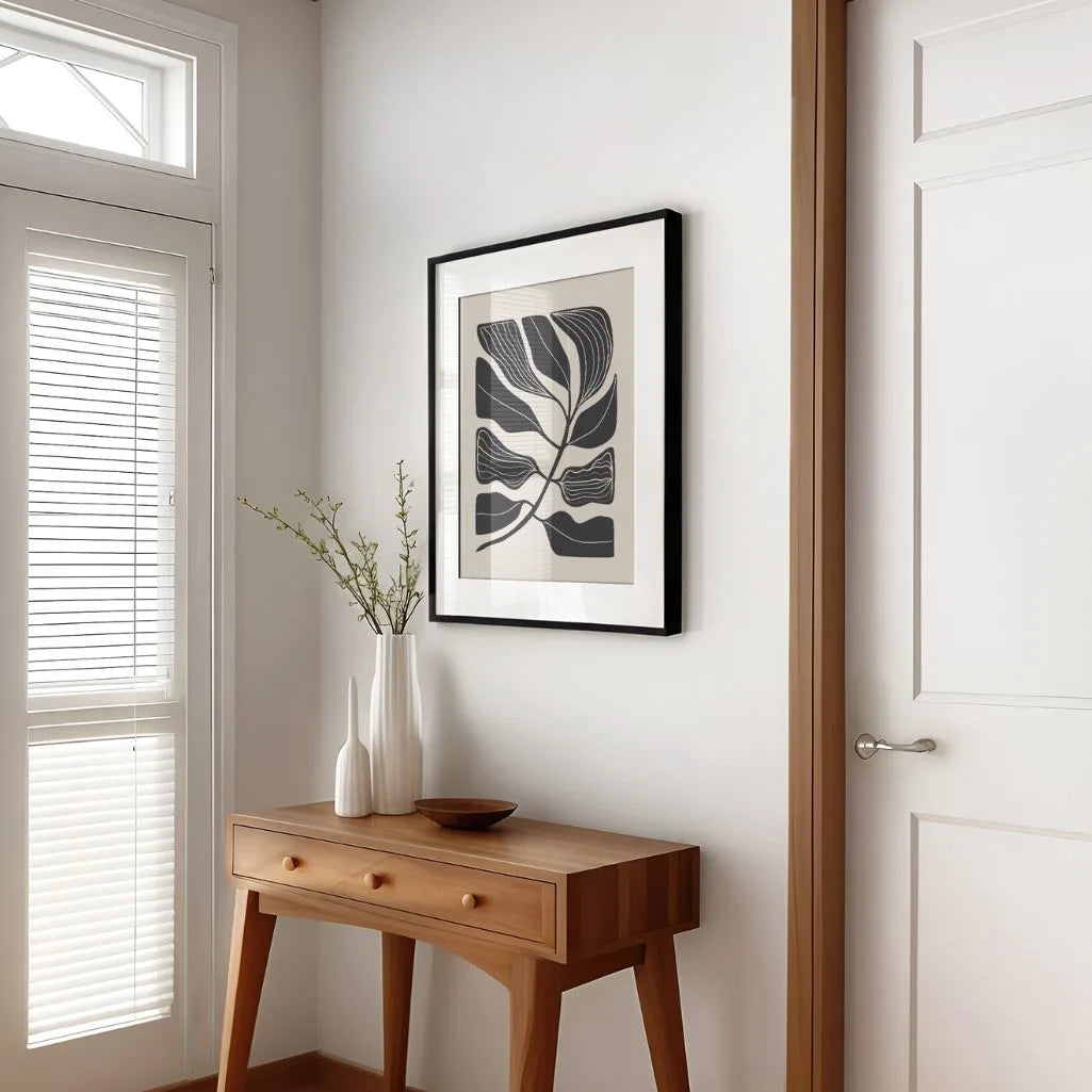 botanischer blätter poster im wohnzimmer minimalistische wanddekoration