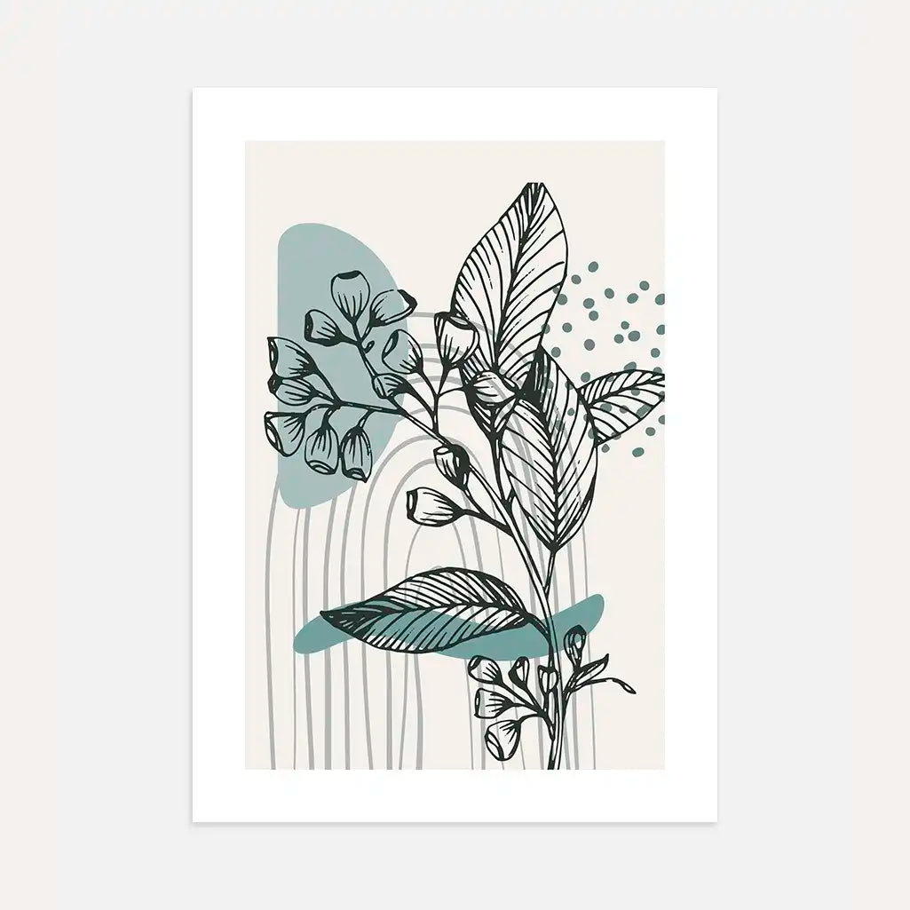 line art flowers poster botanical wall art