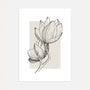 magnolia floral silhouette poster beige minimalist botanical wall art