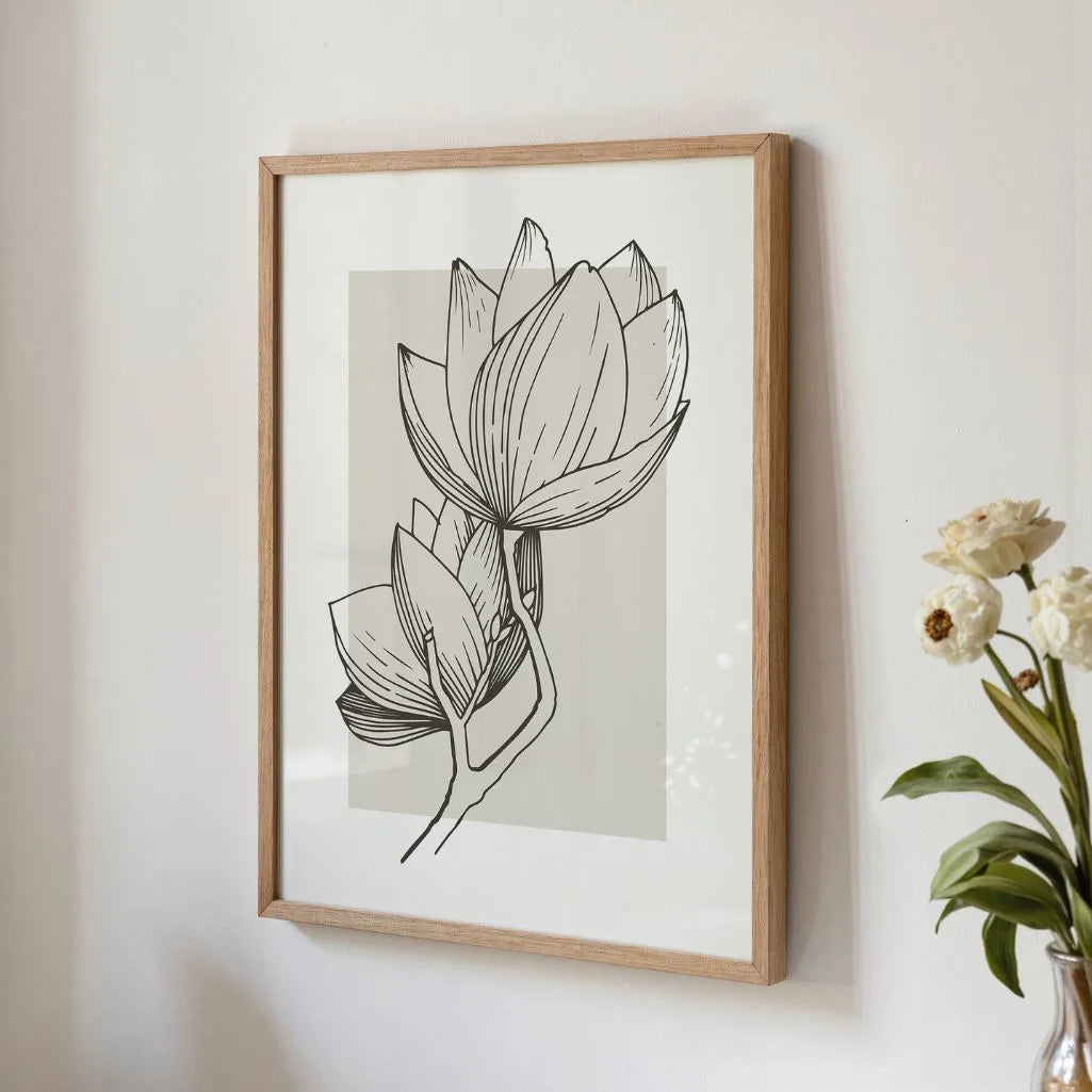 magnolia floral poster gallery wall modern botanical decor