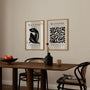 Close up of black abstract poster set 2 showing bold organic shapes and strong contrast
