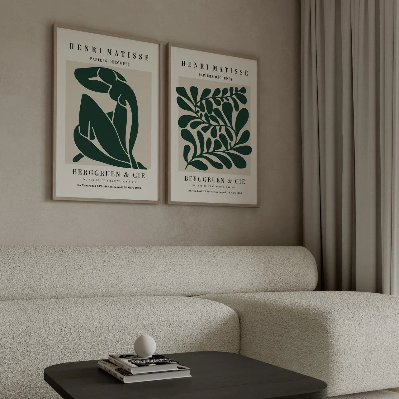 matisse deep green poster set of 2 gallery wall art