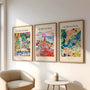 Henri Matisse Fauvism landscape painting poster set with vibrant colors for home decor