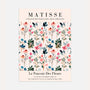 Matisse watercolour garden poster with pastel plants and floral decorative pattern