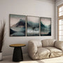 misty mountain poster set soft blue grey bedroom wall art relaxing nature