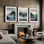 misty mountain landscape detail foggy nature poster blue grey tones