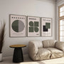 bauhaus wall art set of 3 in contemporary office workspace