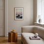 mountain peak in clouds poster living room wall decor