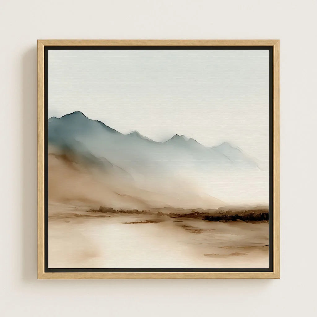 Tela incorniciata – Montagne beige e blu