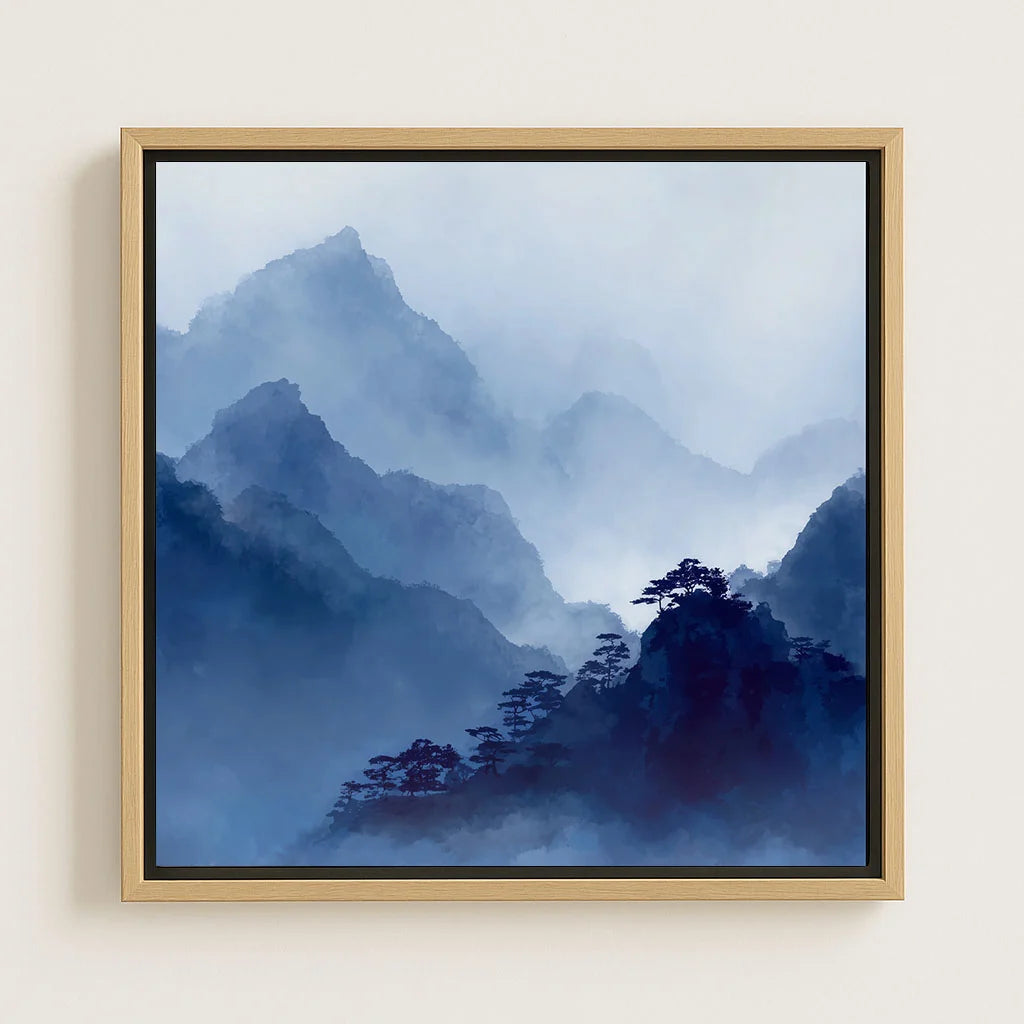 Tela incorniciata – Montagne blu