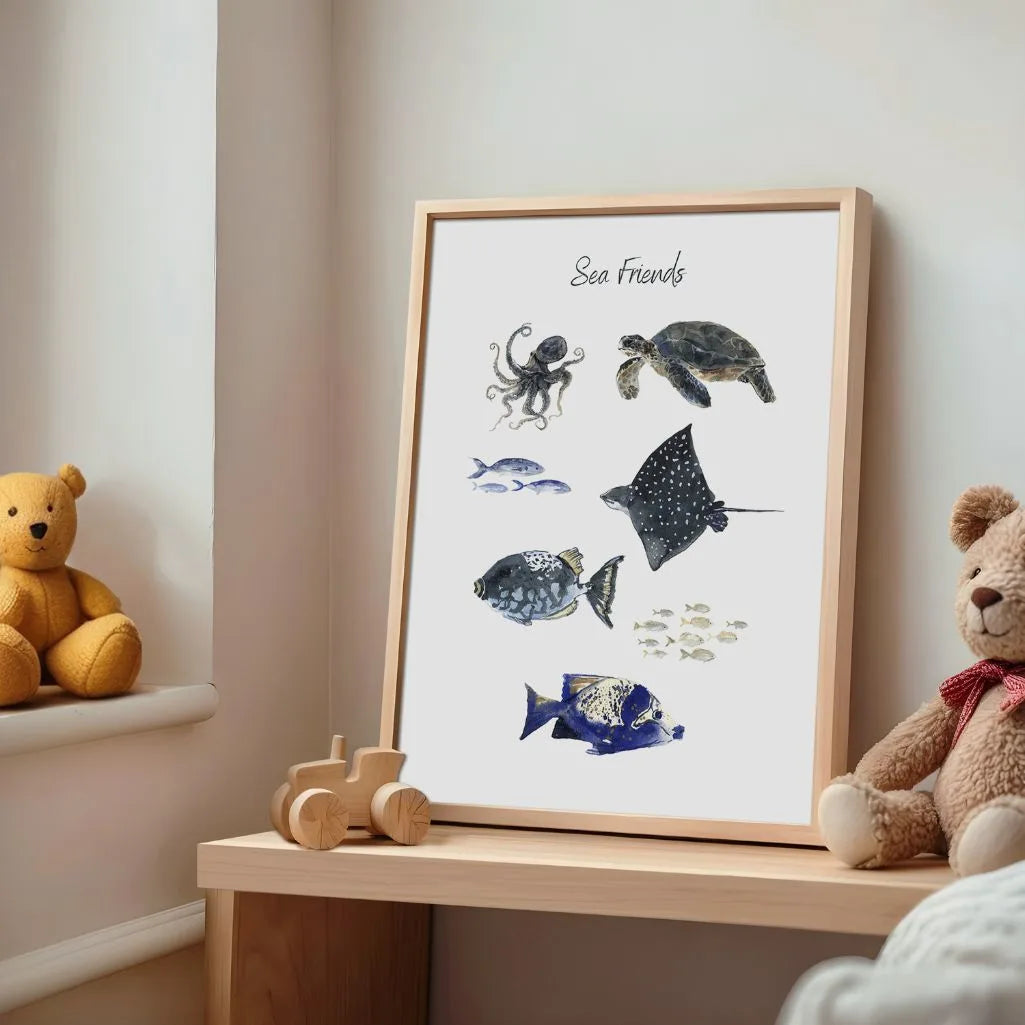 sea friends poster kids ocean gallery wall