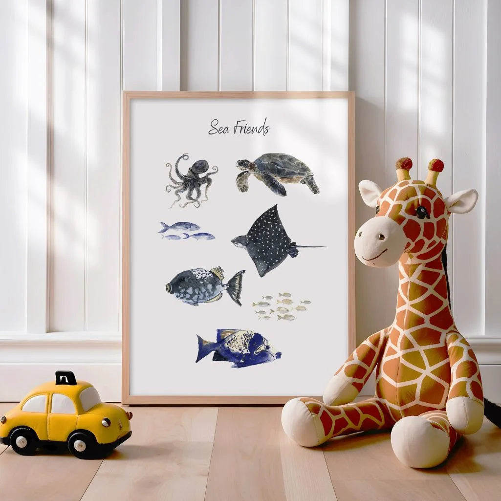 sea friends poster nursery ocean decor