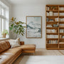 Snowy mountain poster styled in modern minimalist living room