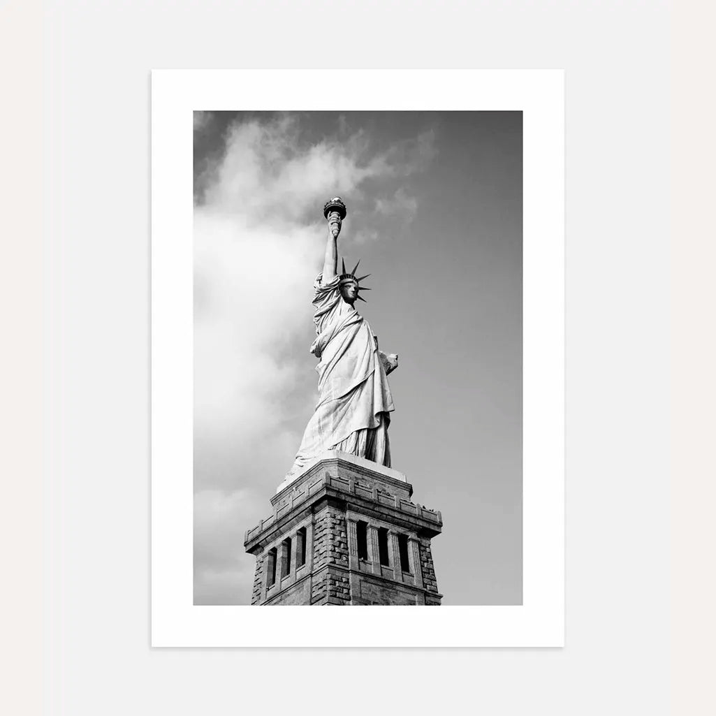 statue of liberty black white poster wall art