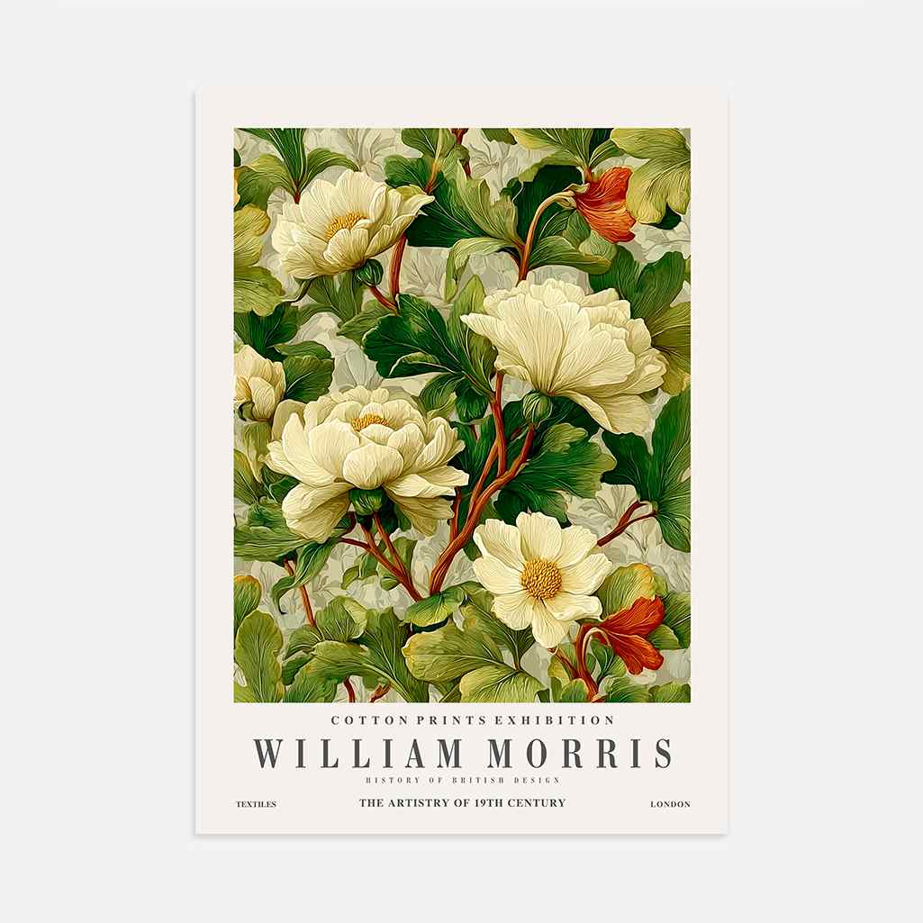William Morris Cream Floral Poster